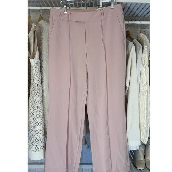 Ryegrass Pants - Ryegrass Women's Size 14 Pale Rose Mid-Rise Wide Leg Dress Pant #0159